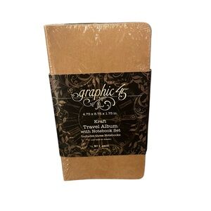 *NFS*NWT Graphic 45 Kraft Traveler Album w/Notebook Set Sealed VacationMemories